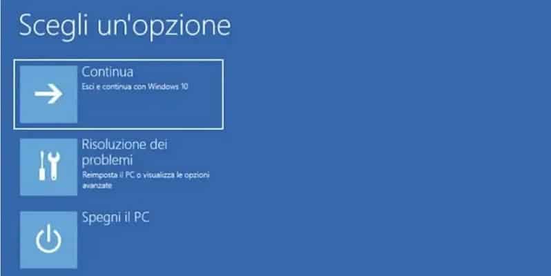 Ripristinare Windows 10